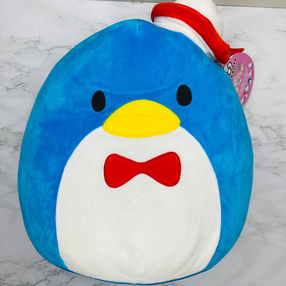 Squishmallows Hello Kitty Tuxedosam Sam 12" Penguin Plush Sanrio Blue Bowtie - Picture 3 of 9